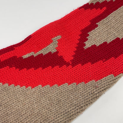 J.W.Anderson Gothic Logo Chunky Knit Hoodie Beige/Red