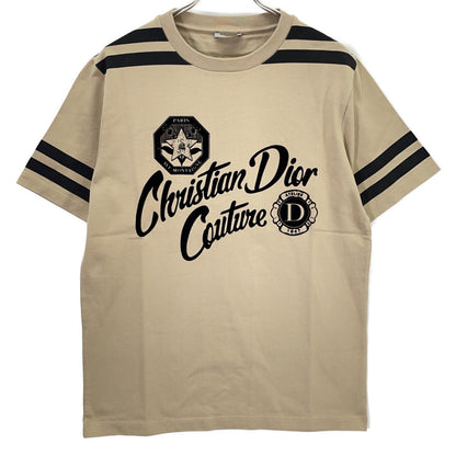 DIOR Cotton Print T-Shirt Beige 483J636B0554 Size S