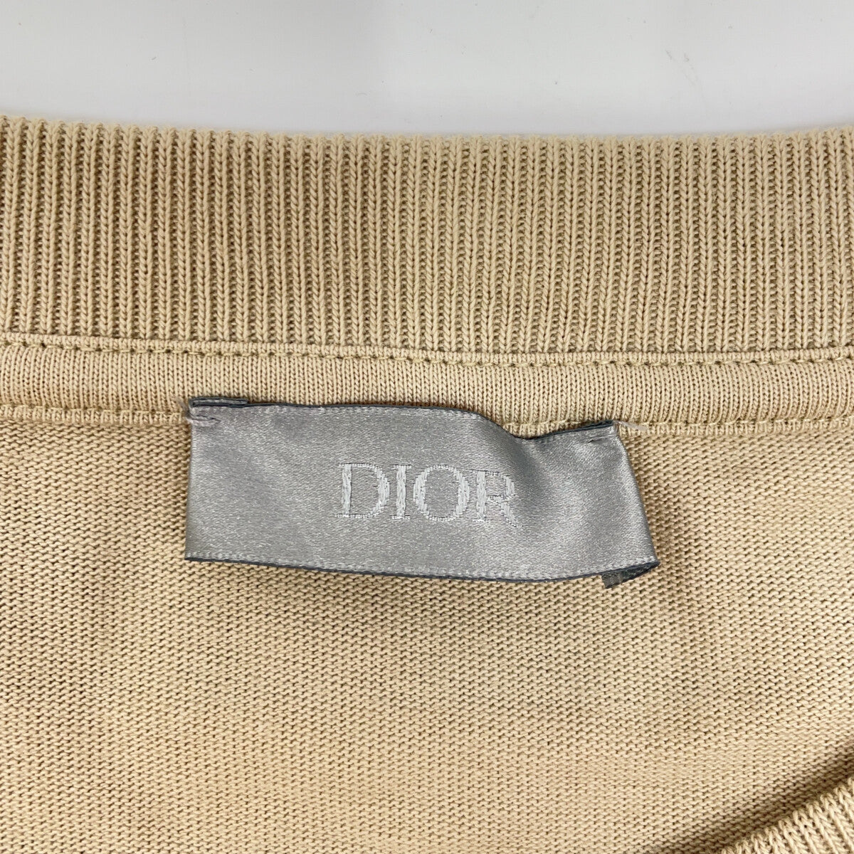 DIOR Cotton Print T-Shirt Beige 483J636B0554 Size S