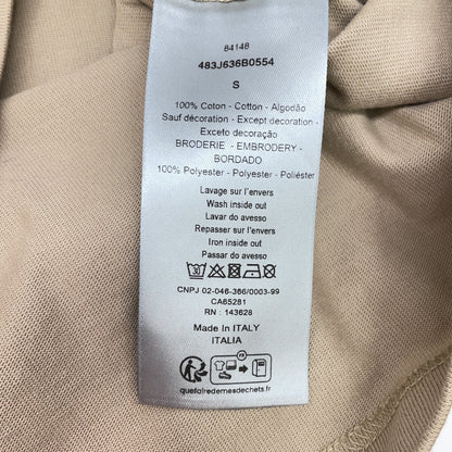 DIOR Cotton Print T-Shirt Beige 483J636B0554 Size S