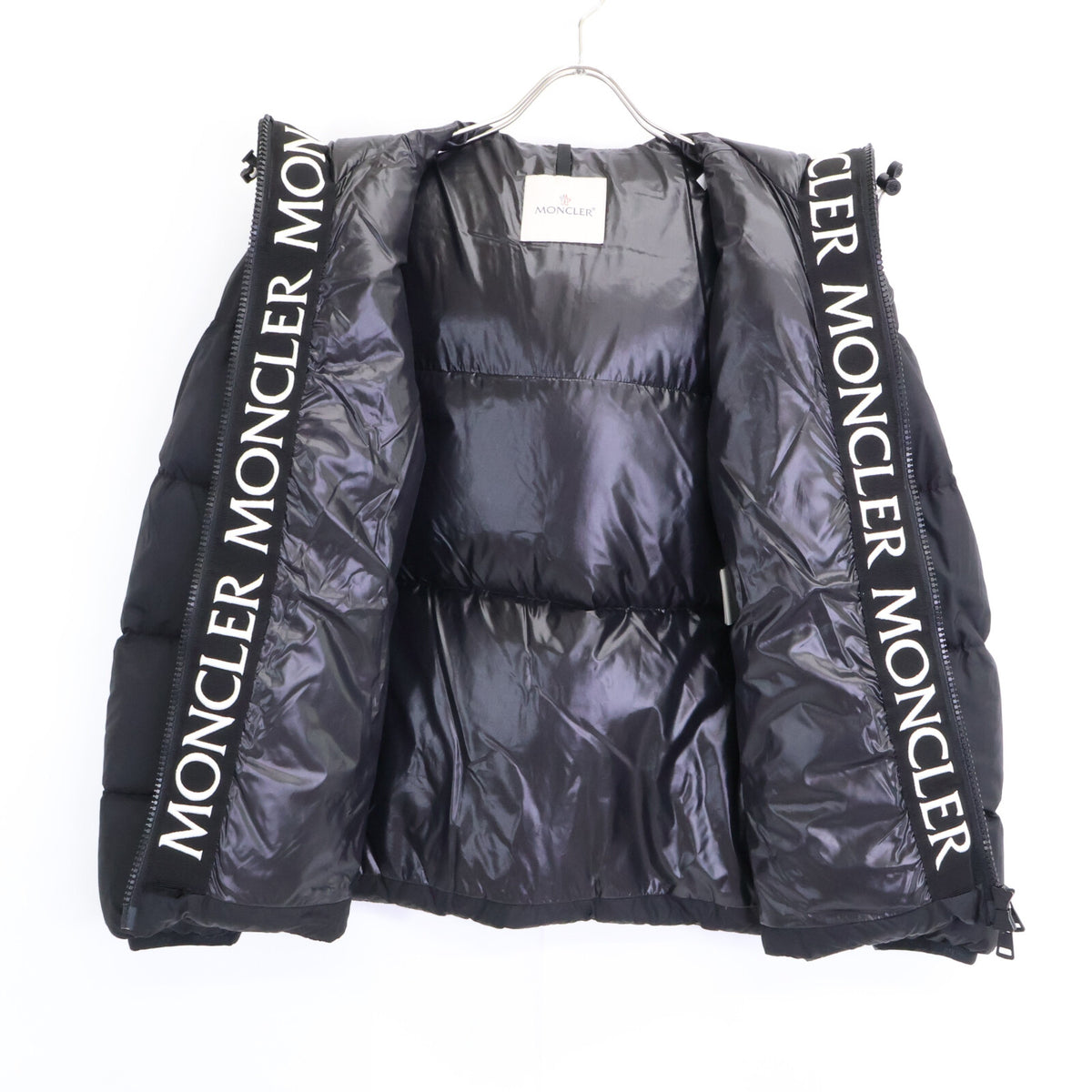 MONCLER MONTCLA Inner Logo Hooded Down Jacket Black Size 0