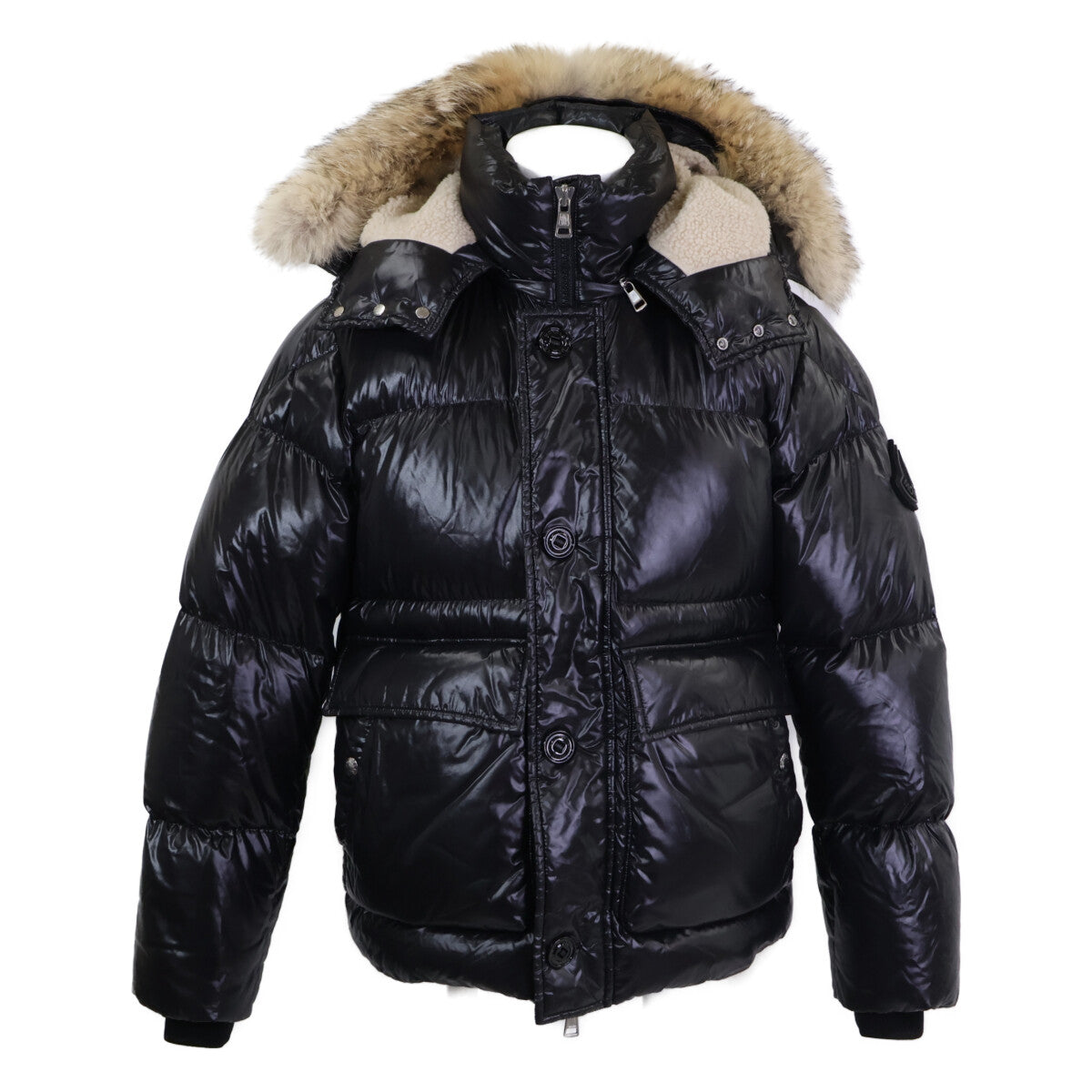 MONCLER ARMORICANO Down Jacket Detach Hood Black Size 1