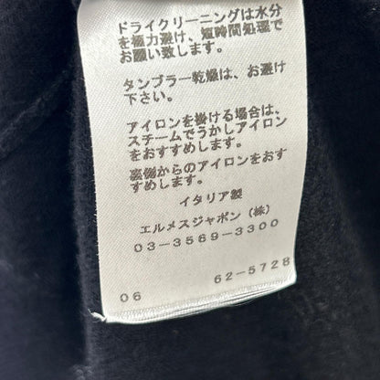 HERMES Cashmere Zip Cardigan Black Size XL