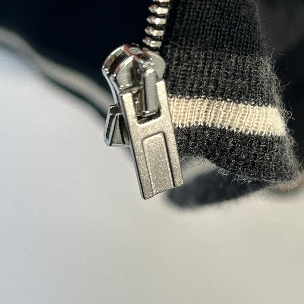 HERMES Cashmere Zip Cardigan Black Size XL