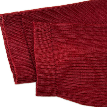 HERMES Side Zip Wool Knit Sweater Red