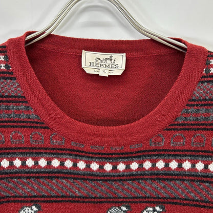 HERMES Runway Cashmere Red Size XL