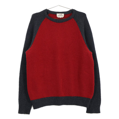HERMES Bicolor Cashmere Blend Crew Neck Sweater Multi Size L