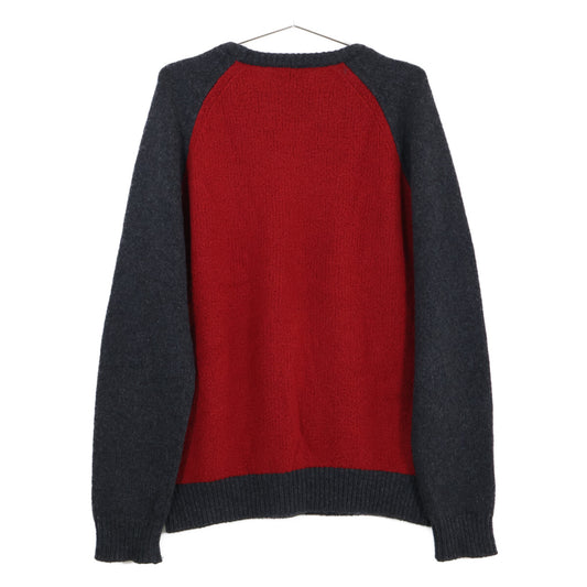 HERMES Bicolor Cashmere Blend Crew Neck Sweater Multi Size L