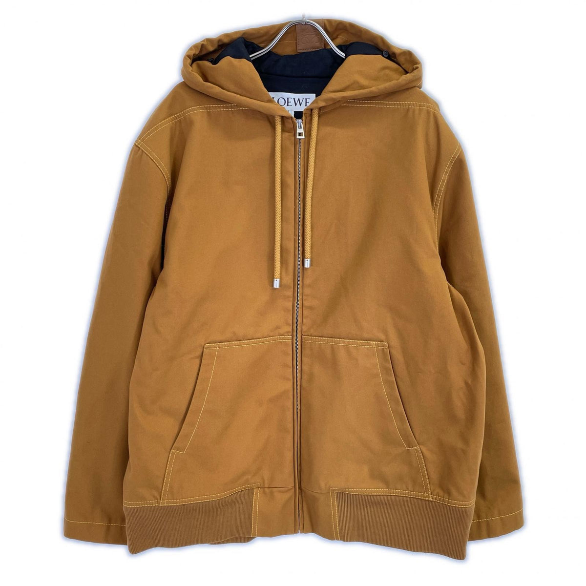 LOEWE Cotton Hooded Jacket Brown Size 38