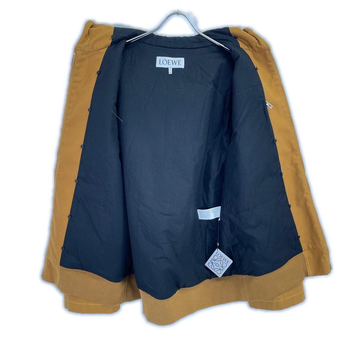 LOEWE Cotton Hooded Jacket Brown Size 38