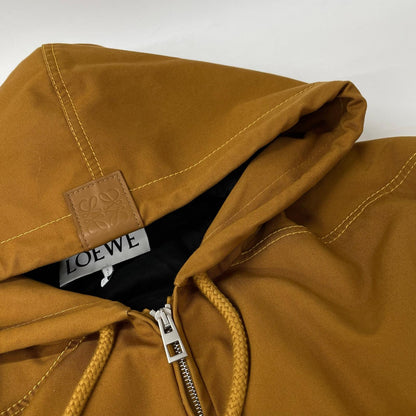 LOEWE Cotton Hooded Jacket Brown Size 38