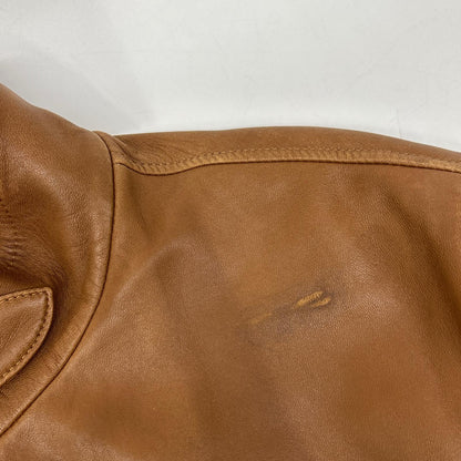 Ermenegildo Zegna Brown Leather Single Rider's Jacket