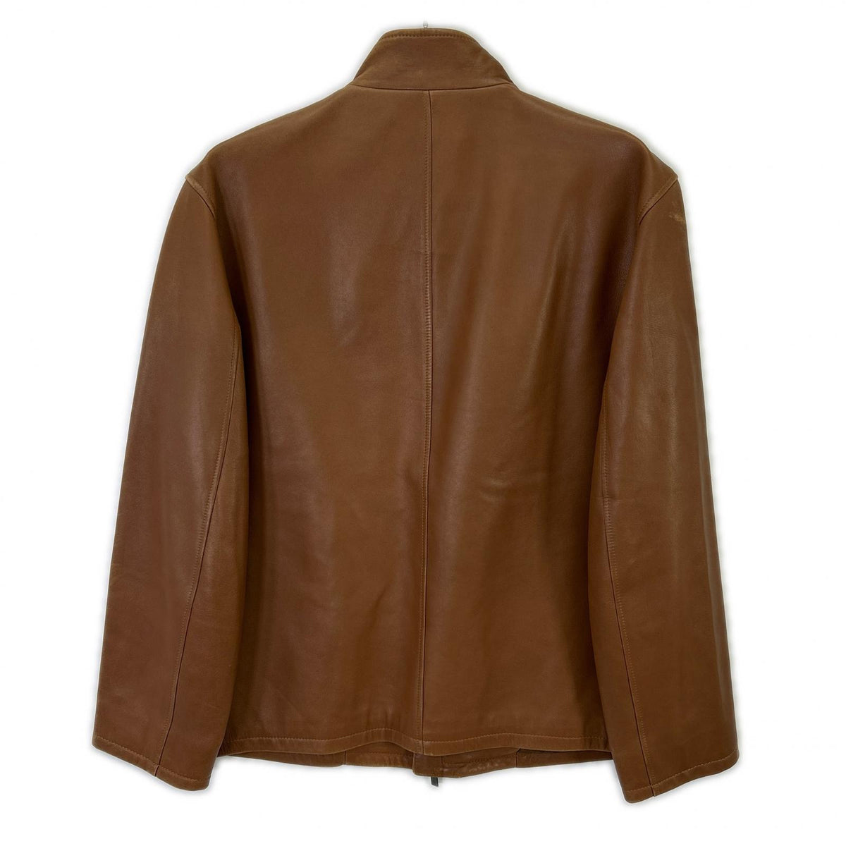 Ermenegildo Zegna Brown Leather Single Rider's Jacket
