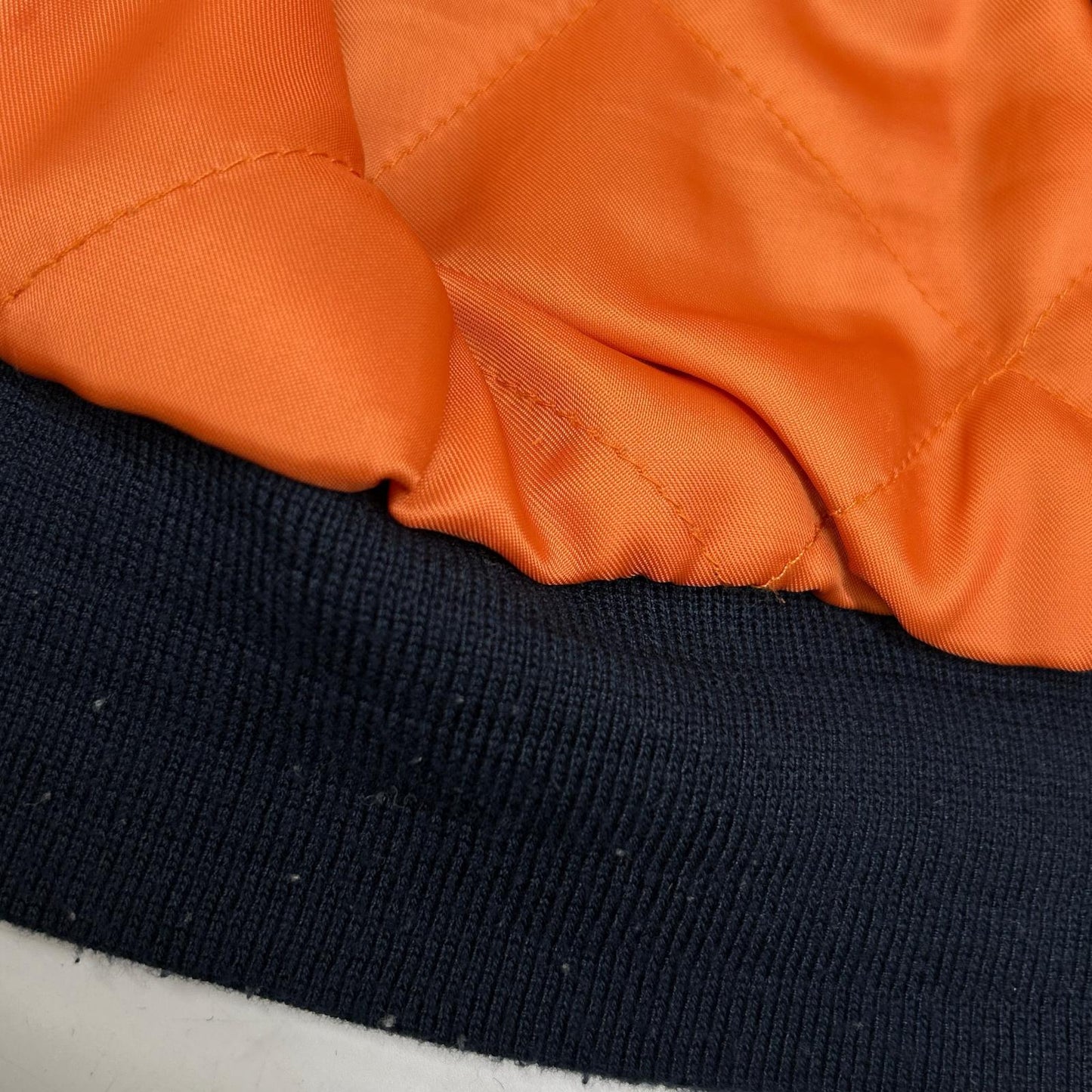 DIESEL MA-1 Damage Denim Wool Bomber Jacket Size S