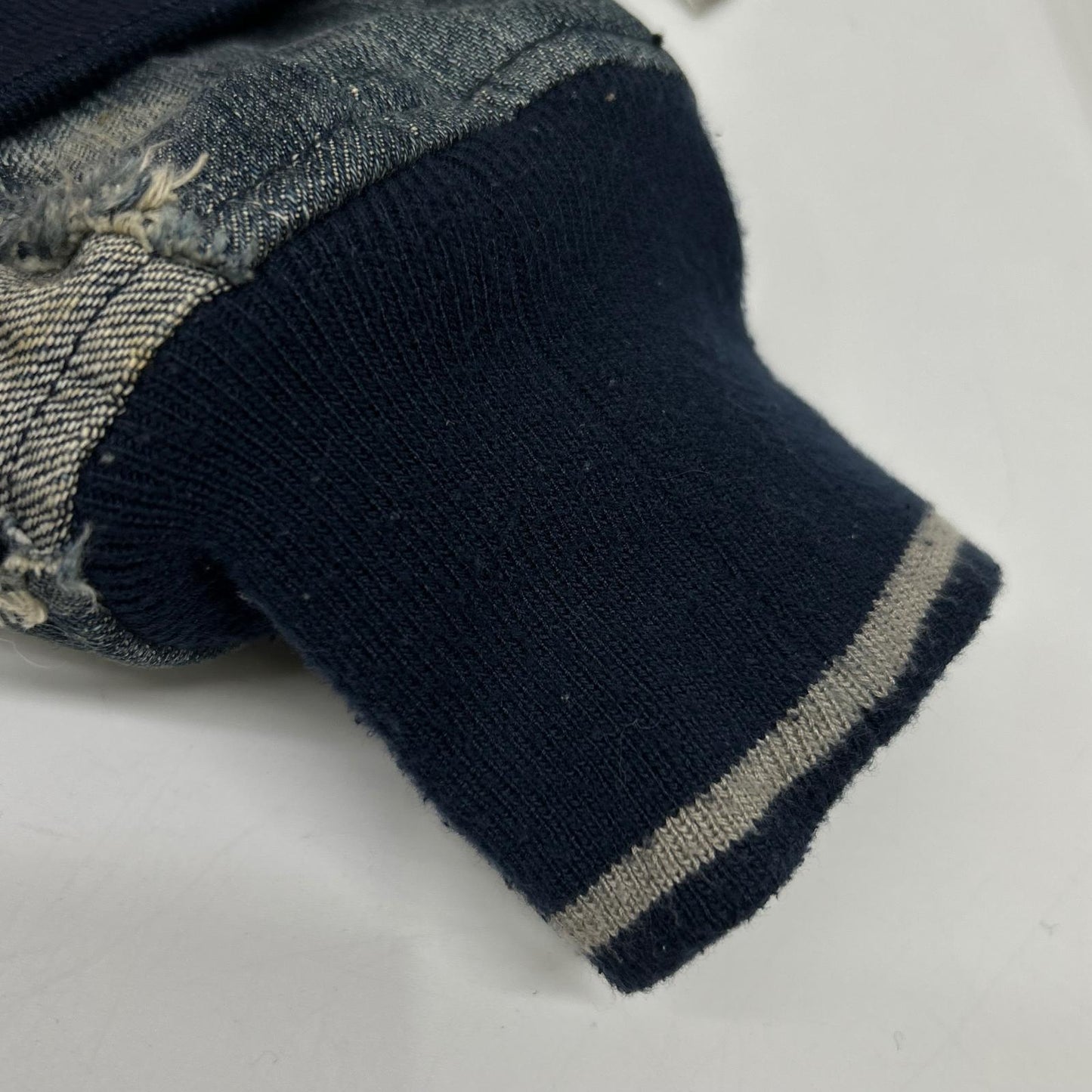 DIESEL MA-1 Damage Denim Wool Bomber Jacket Size S