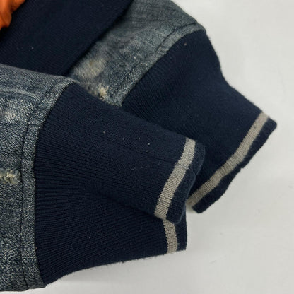 DIESEL MA-1 Damage Denim Wool Bomber Jacket Size S