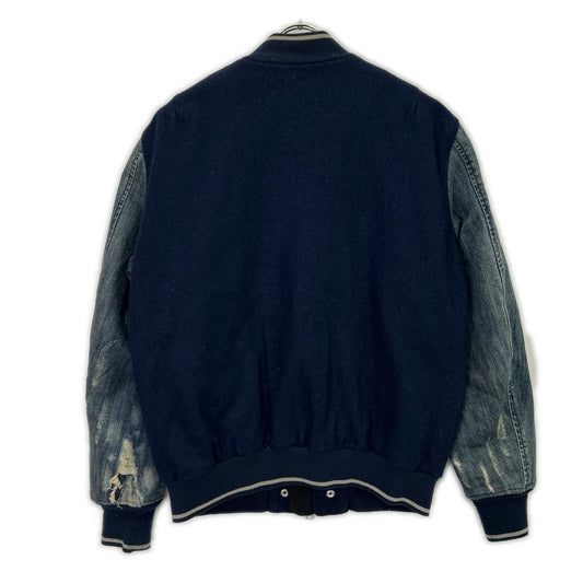 DIESEL MA-1 Damage Denim Wool Bomber Jacket Size S