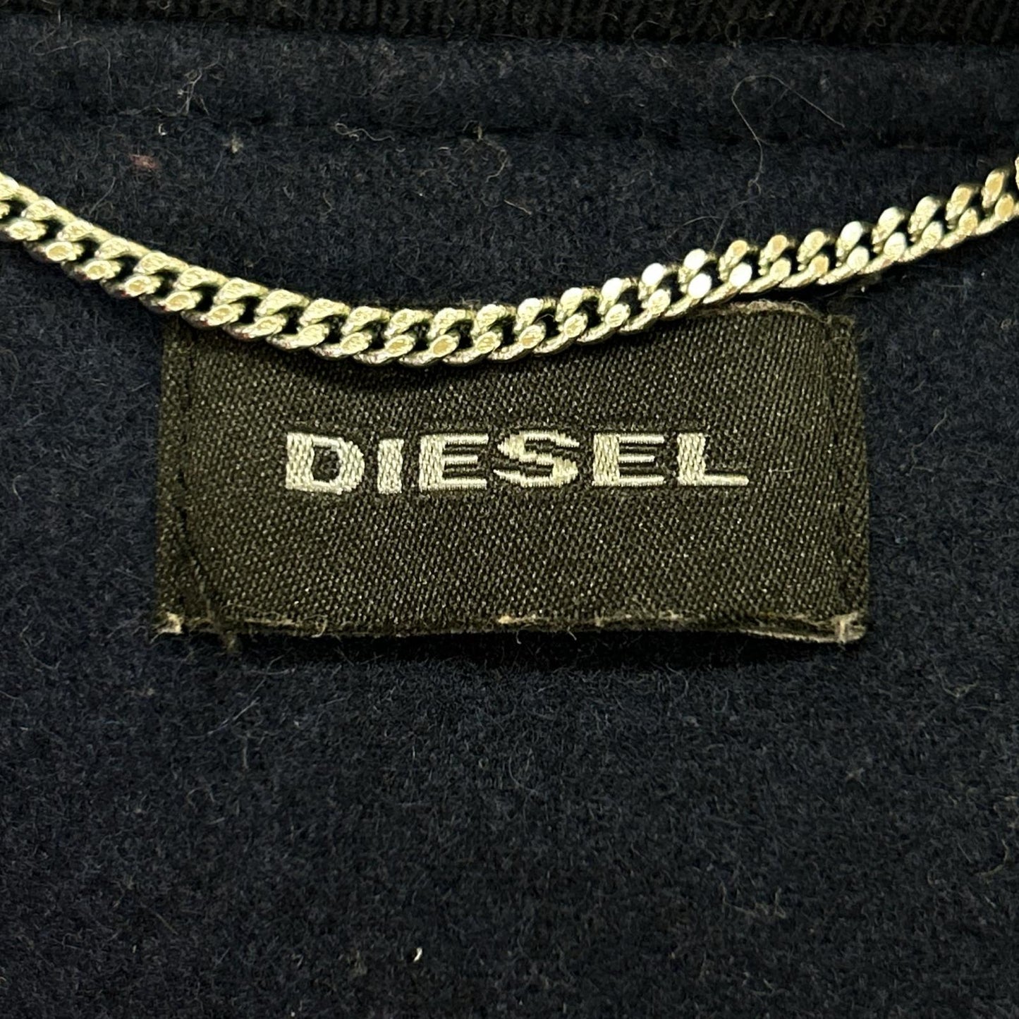 DIESEL MA-1 Damage Denim Wool Bomber Jacket Size S