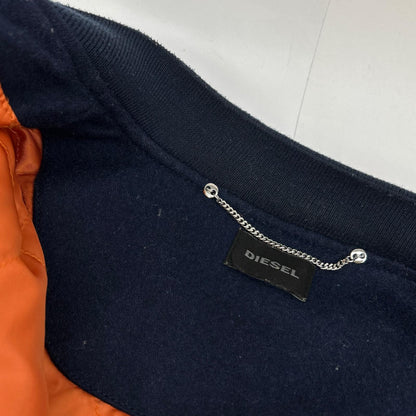 DIESEL MA-1 Damage Denim Wool Bomber Jacket Size S