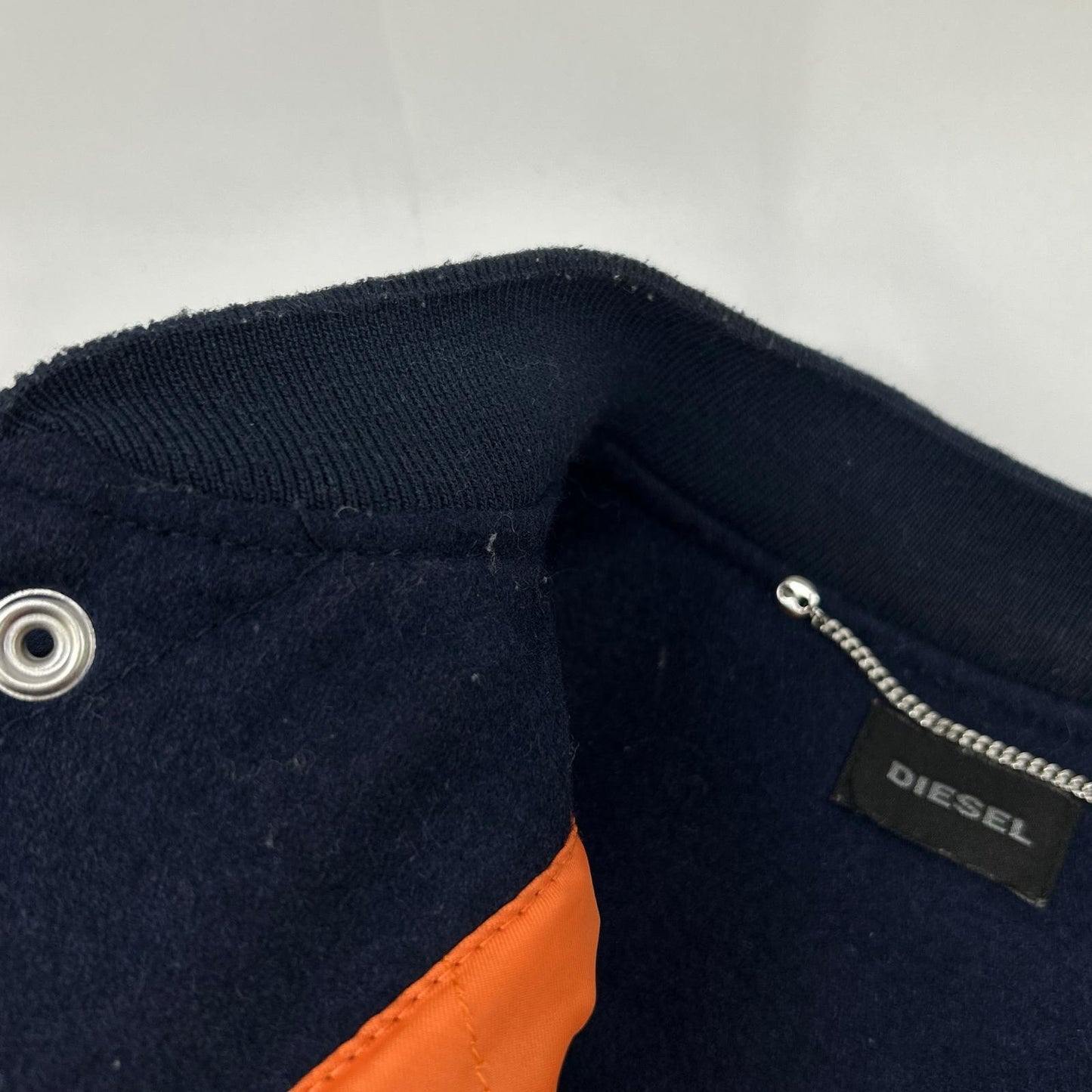 DIESEL MA-1 Damage Denim Wool Bomber Jacket Size S