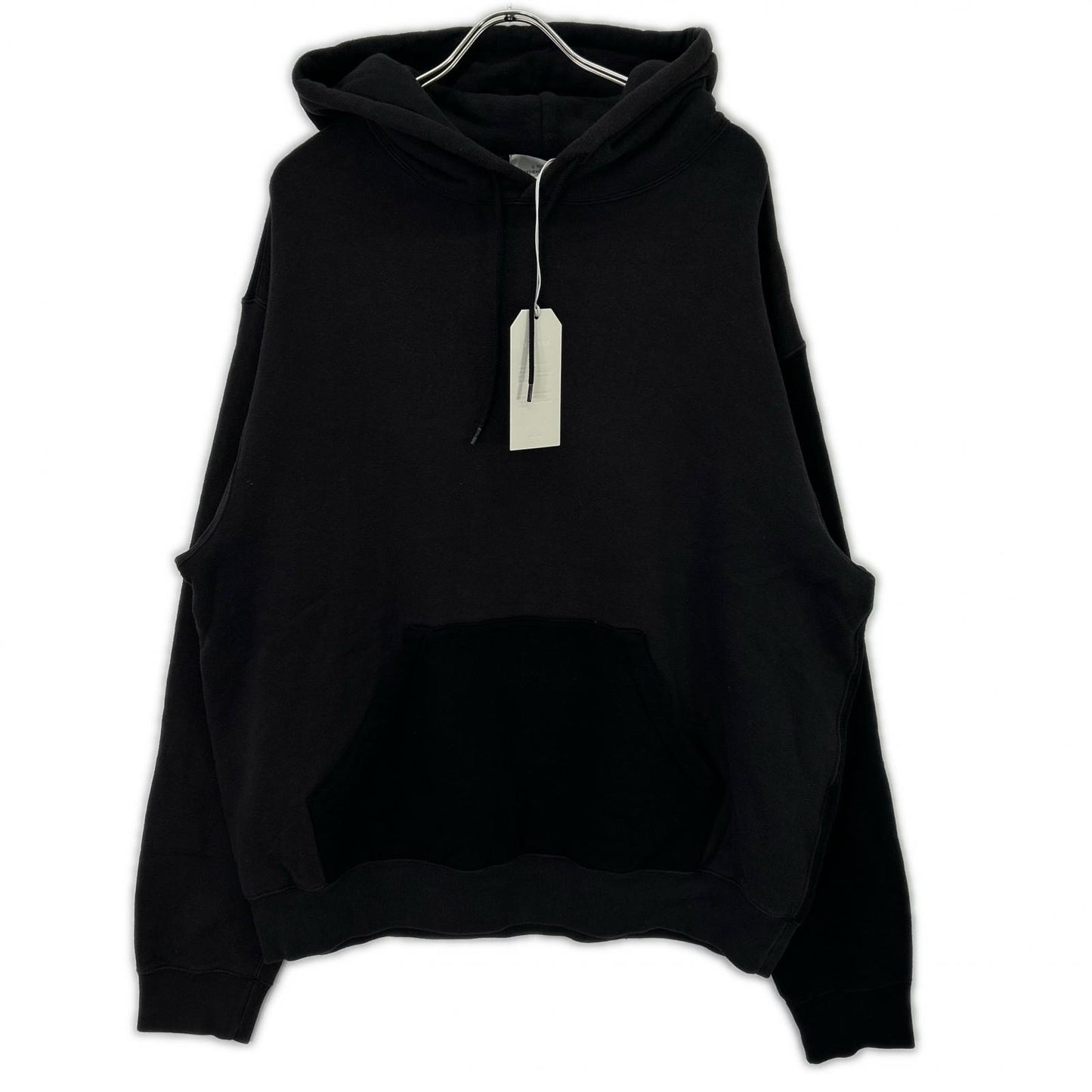 UNUSED Black Cotton Switching Sweat Hoodie Size 3