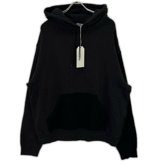 UNUSED Black Cotton Switching Sweat Hoodie Size 3