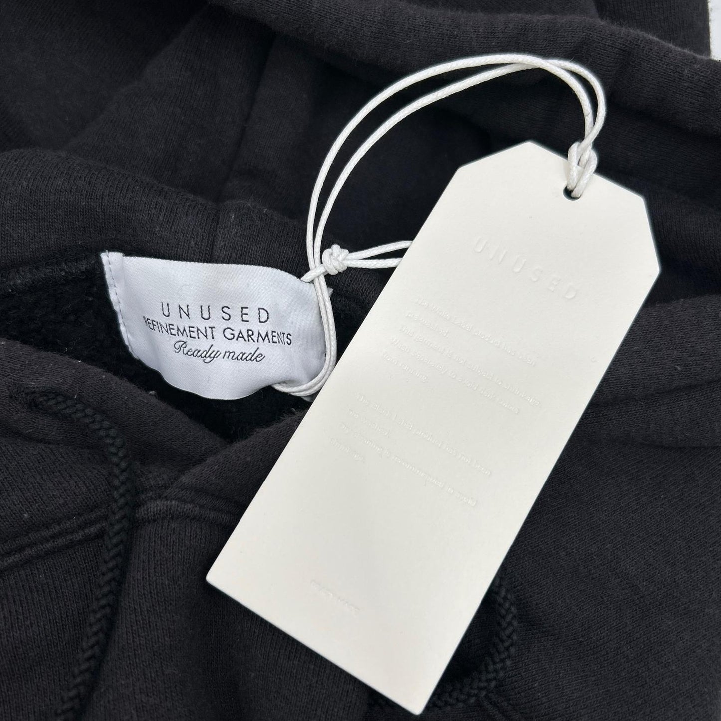 UNUSED Black Cotton Switching Sweat Hoodie Size 3