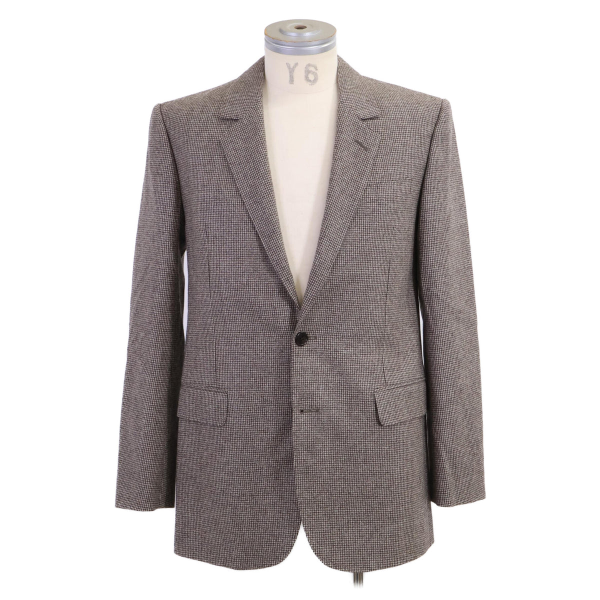 CELINE Wool Micro Houndstooth Elbow Patch Blazer Size 34