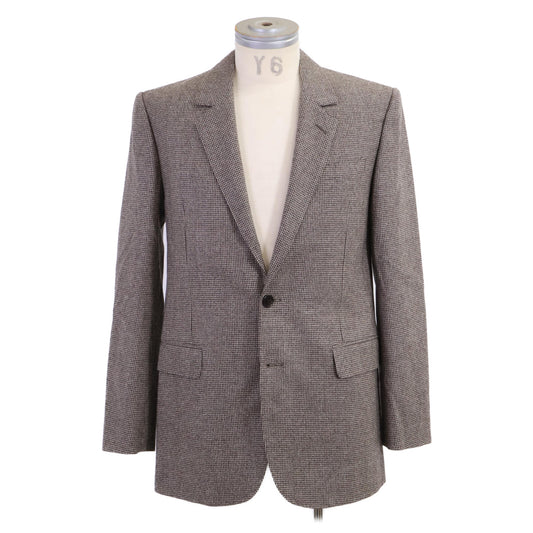 CELINE Wool Micro Houndstooth Elbow Patch Blazer Size 34