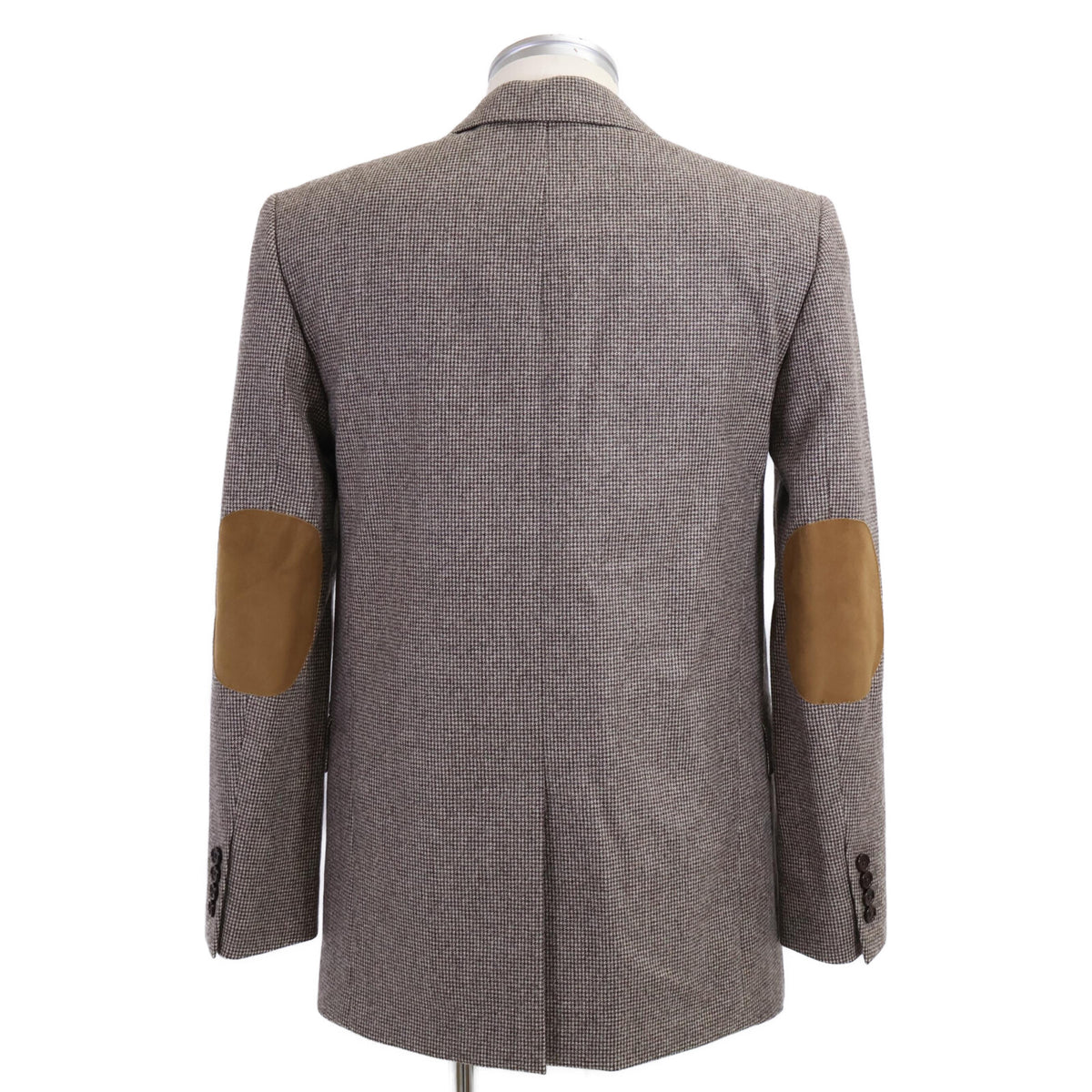CELINE Wool Micro Houndstooth Elbow Patch Blazer Size 34