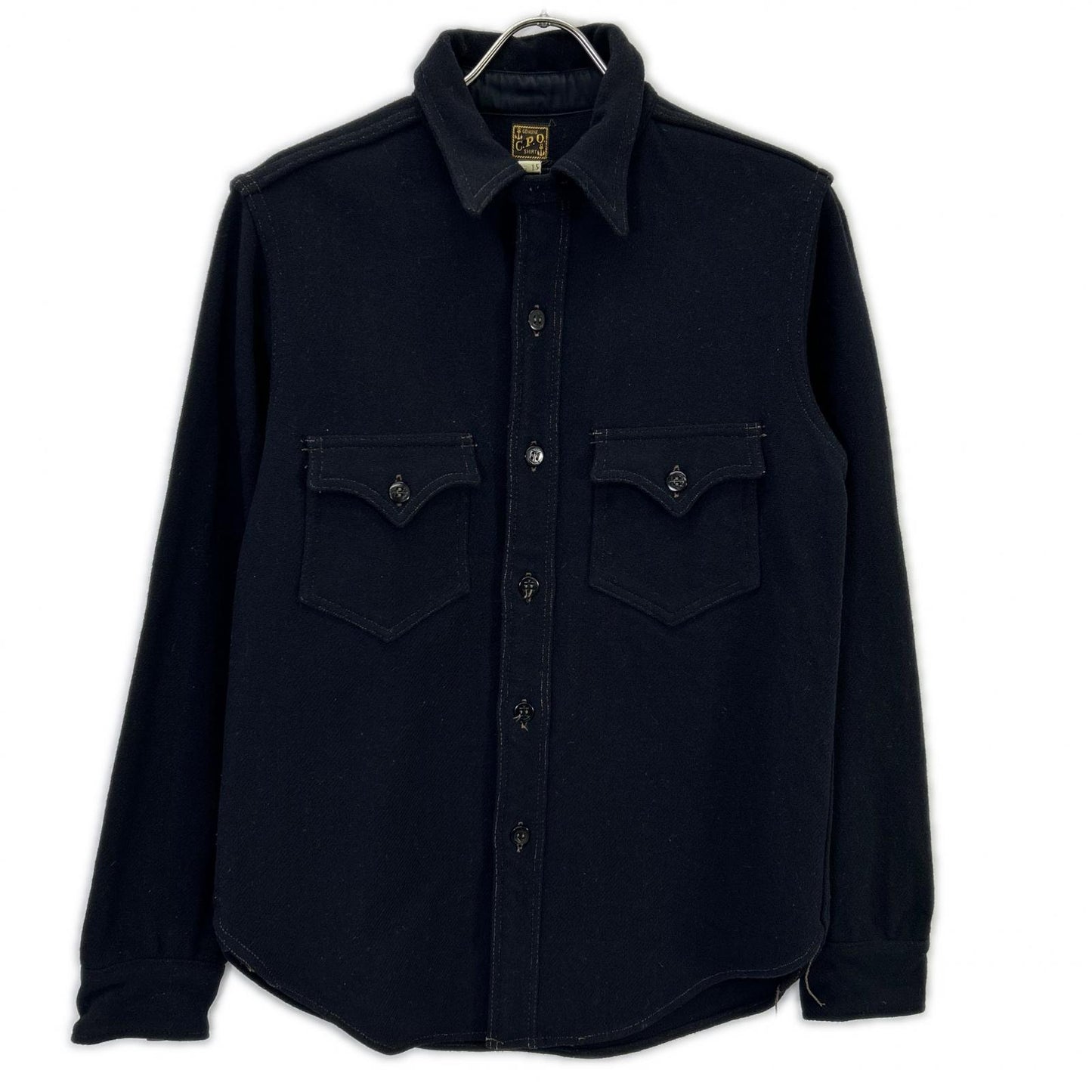 FREEWHEELERS Black Wool CPO Shirt Jacket Size 15