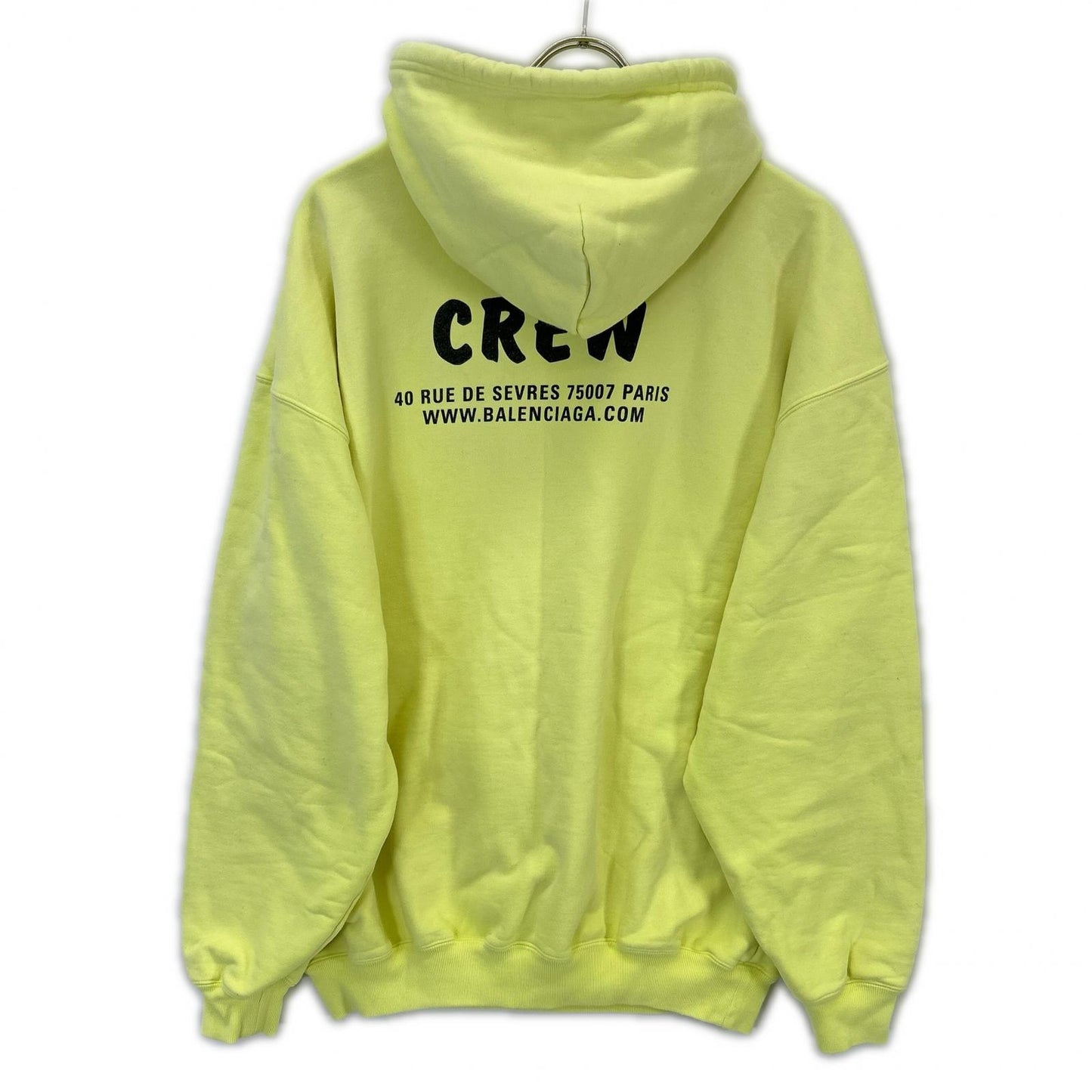 BALENCIAGA Yellow Cotton CREW Pullover Hoodie Size XS