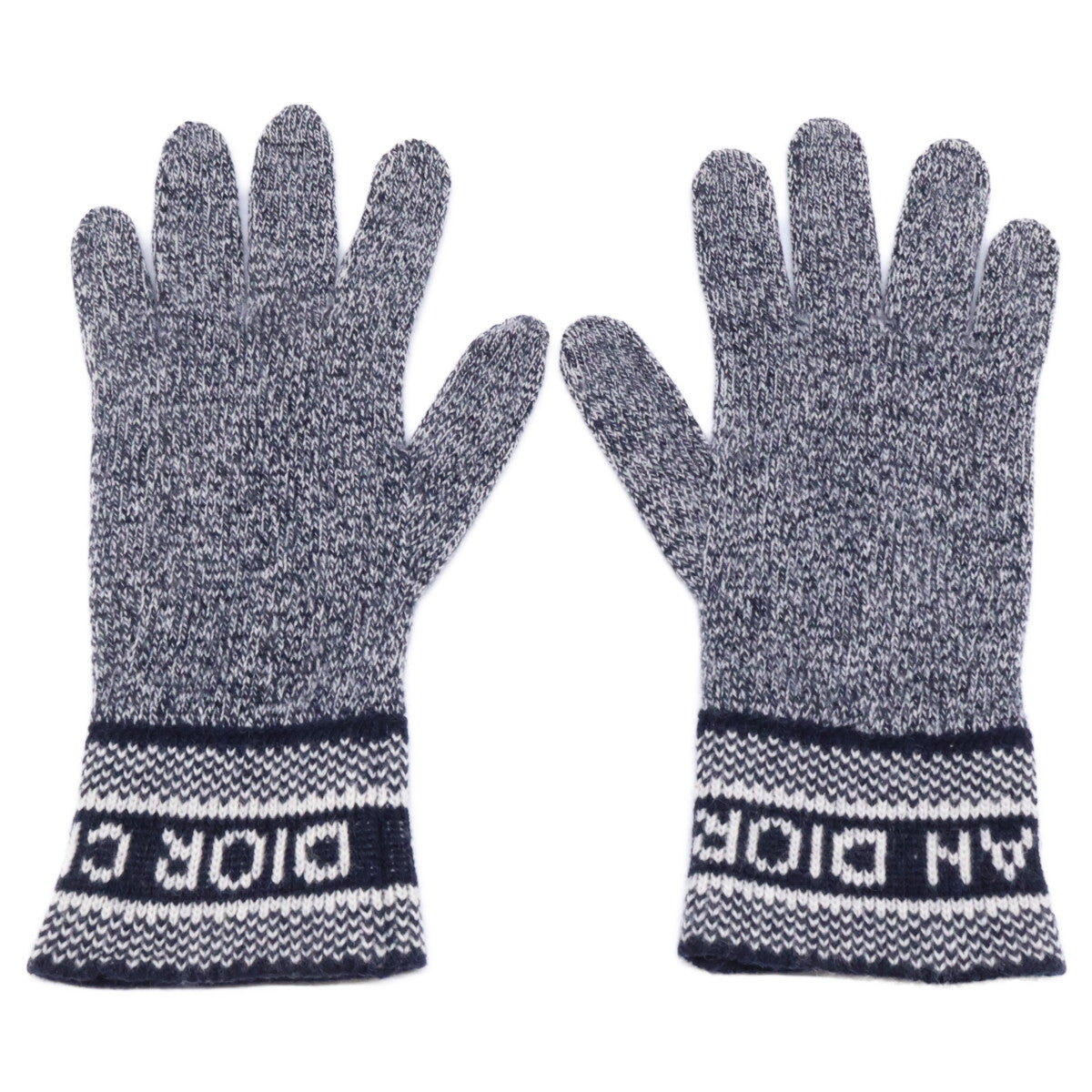 Christian Dior Navy Cashmere Blend Wool Gloves Size ONE SIZE