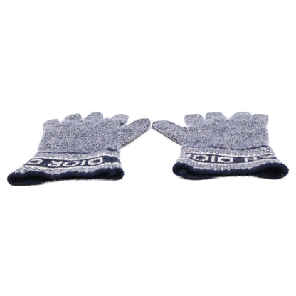 Christian Dior Navy Cashmere Blend Wool Gloves Size ONE SIZE
