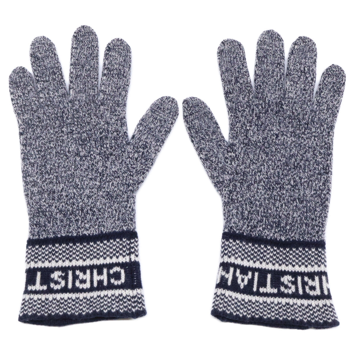 Christian Dior Navy Cashmere Blend Wool Gloves Size ONE SIZE