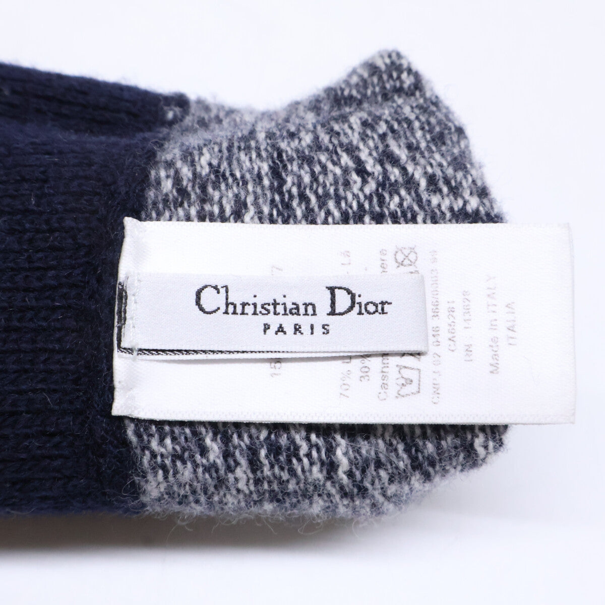 Christian Dior Navy Cashmere Blend Wool Gloves Size ONE SIZE