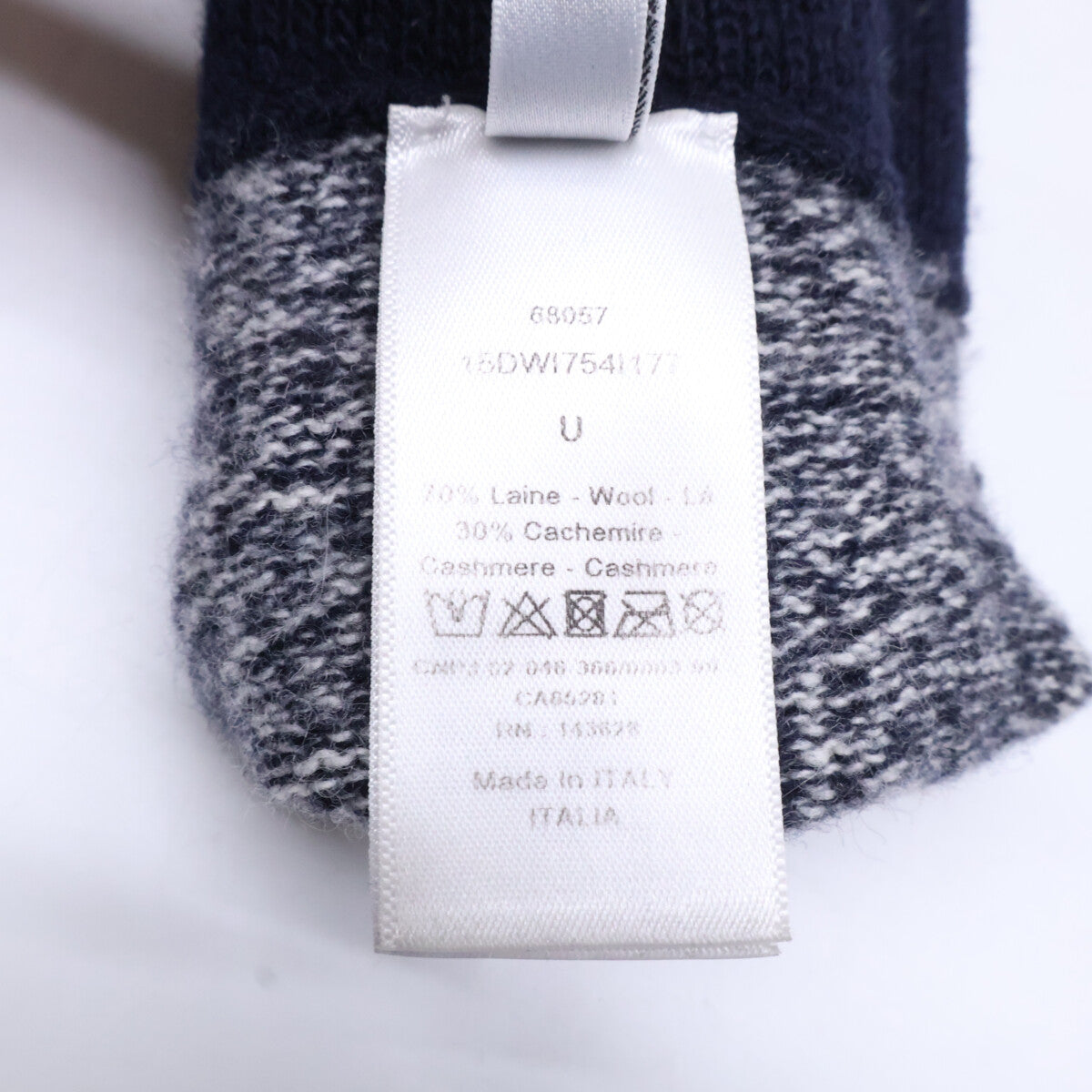 Christian Dior Navy Cashmere Blend Wool Gloves Size ONE SIZE