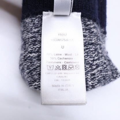Christian Dior Navy Cashmere Blend Wool Gloves Size ONE SIZE