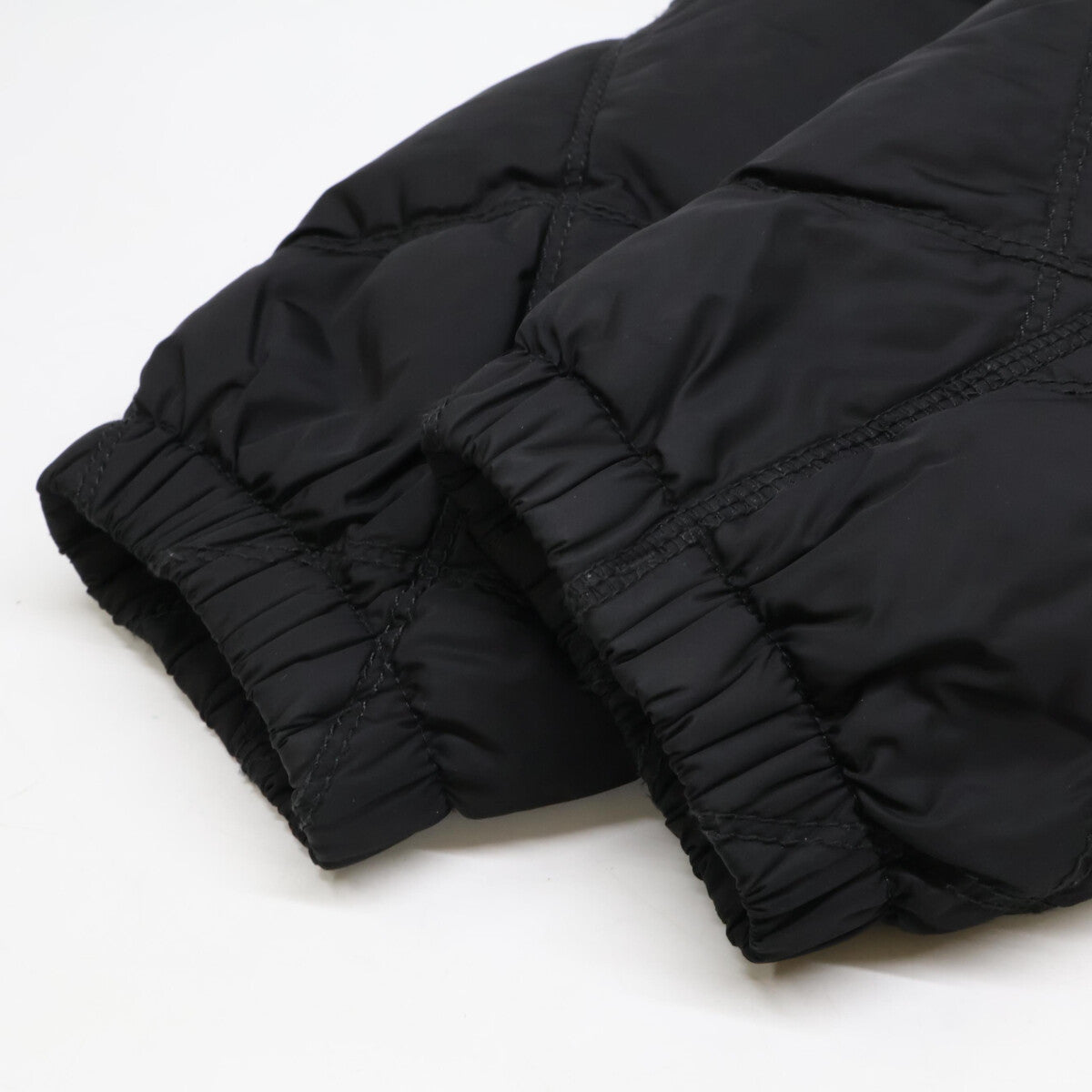 PRADA Triangle Logo Hooded Down Jacket Black Size 48