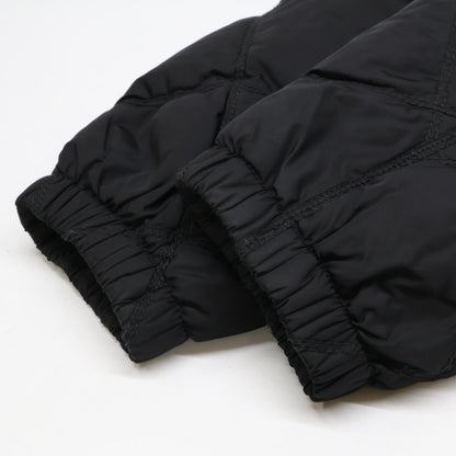 PRADA Triangle Logo Hooded Down Jacket Black Size 48