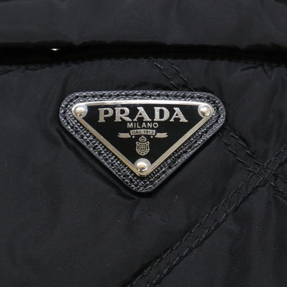 PRADA Triangle Logo Hooded Down Jacket Black Size 48