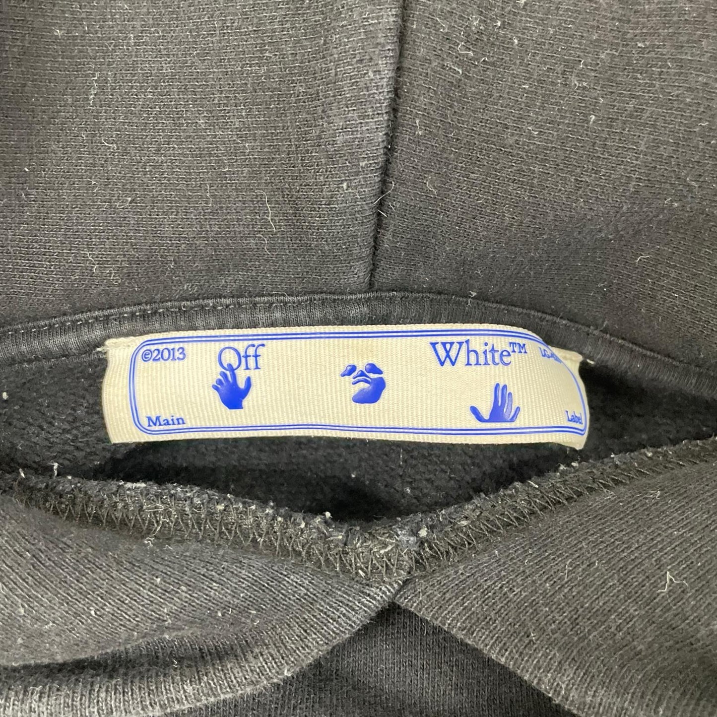 OFF-WHITE 21SS Black Cotton Pullover Hoodie Size S