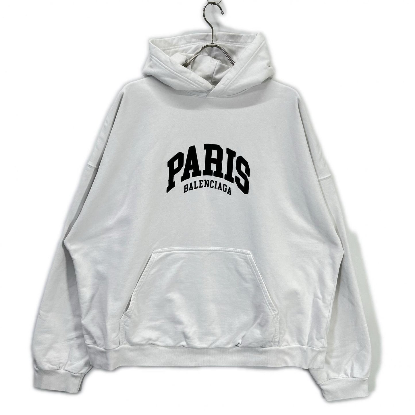BALENCIAGA White Cotton Pullover Hoodie Size 2