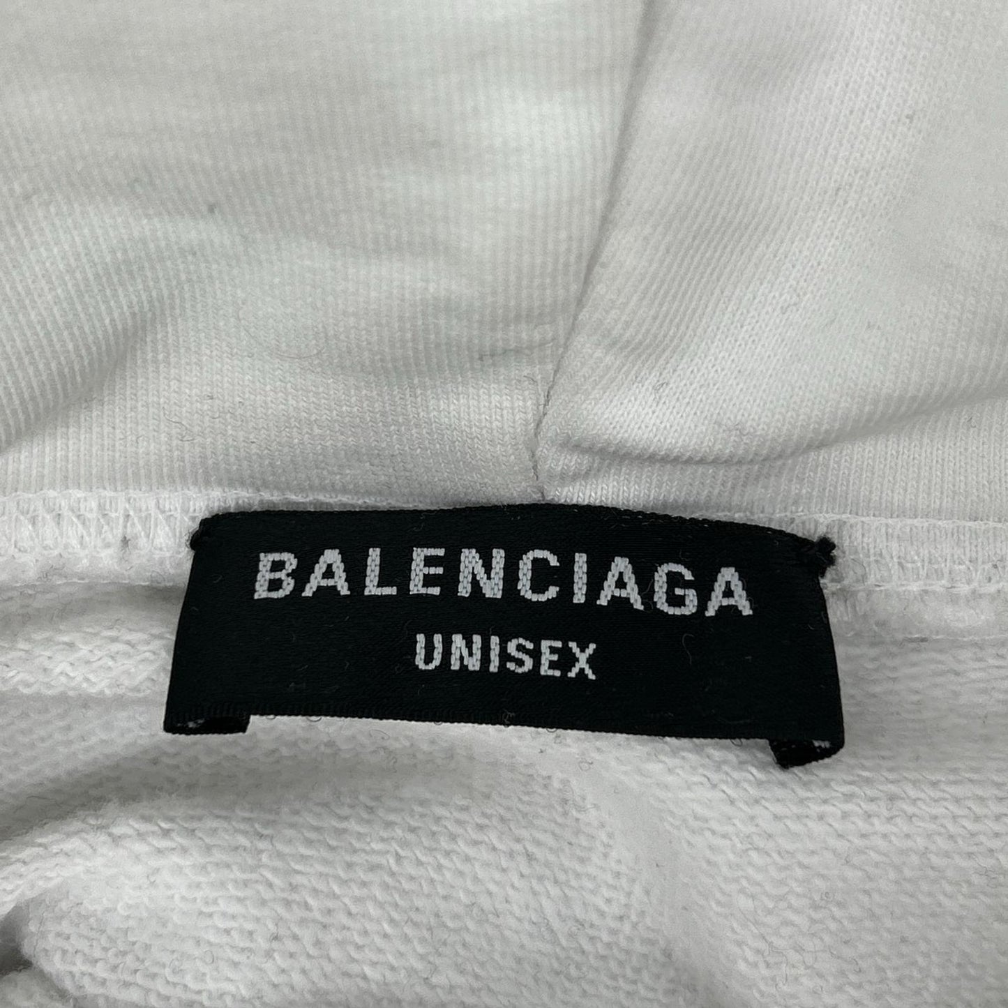 BALENCIAGA White Cotton Pullover Hoodie Size 2