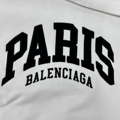 BALENCIAGA White Cotton Pullover Hoodie Size 2