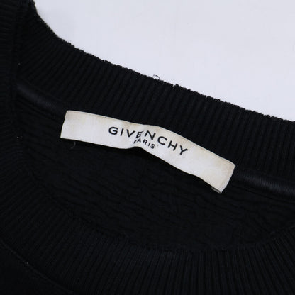 GIVENCHY 17AW Logo Print Distressed Sweatshirt Black Size XS