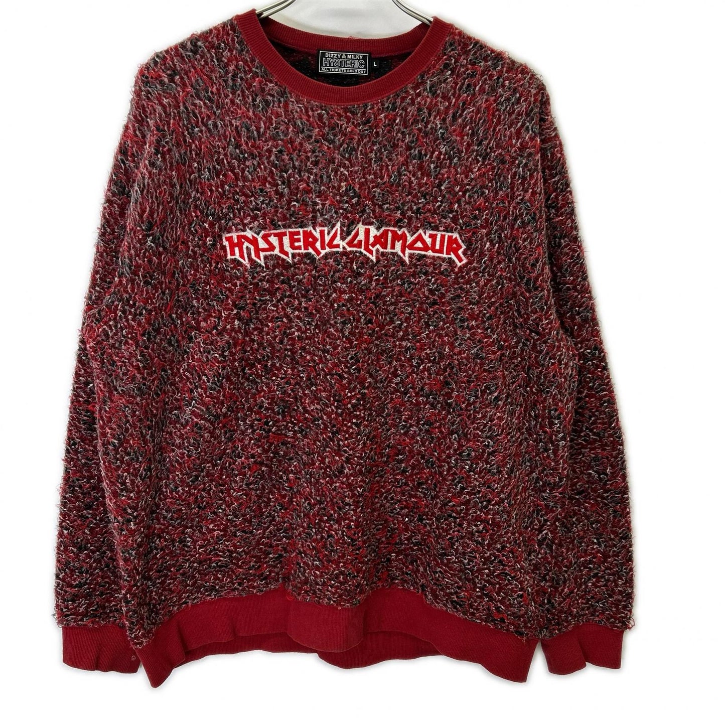 HYSTERIC GLAMOUR Metal Logo Sweatshirt Red Size L