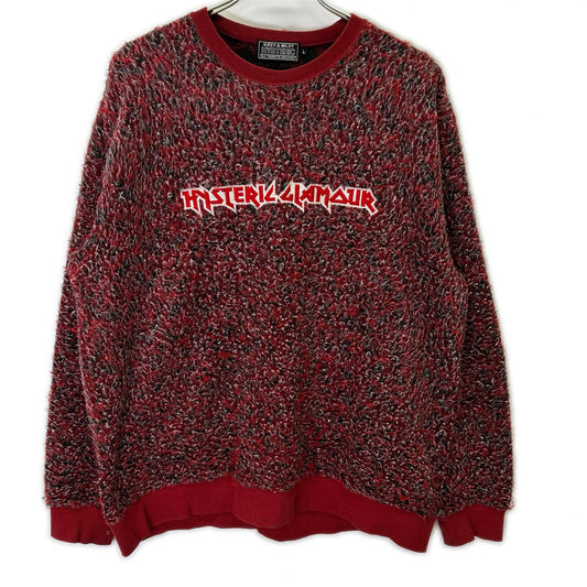 HYSTERIC GLAMOUR Metal Logo Sweatshirt Red Size L