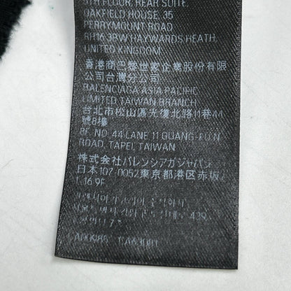 BALENCIAGA '23 BB Print Damaged Pullover Hoodie Black Size M