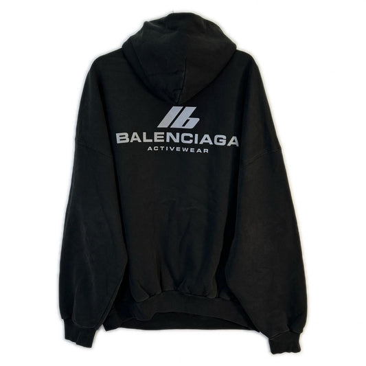 BALENCIAGA '24 Activewear Pullover Hoodie Black Size 2